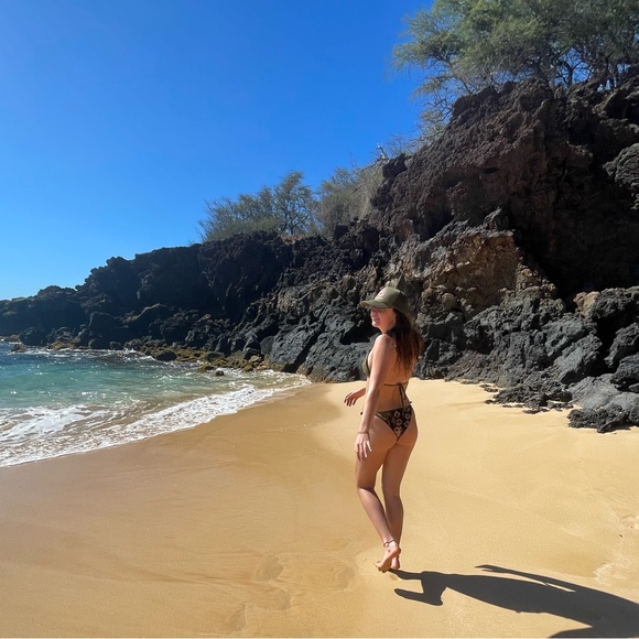 Safari print Green triangle Bikini Set - Picture 4 of 4